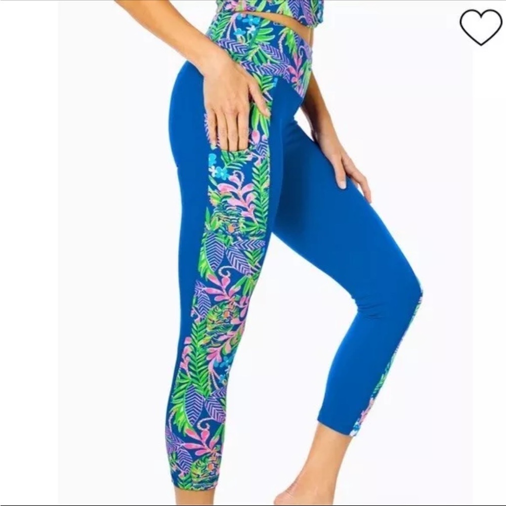Blue Tropical Print Women's Leggings
